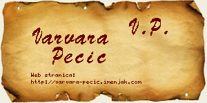 Varvara Pecić vizit kartica